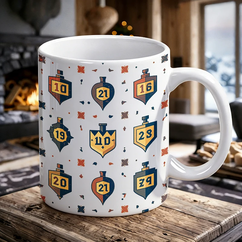 

Fashion Mug Coffee Cup Vintage-Inspired Numbered Mark Cup Printed Pattern