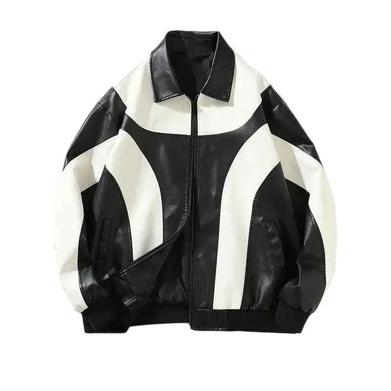 

Autumn Winter Hip Hop Mens Faux Leather Jacket, Padded Windbreaker, Motorcycle Biker Bomber Coat Women