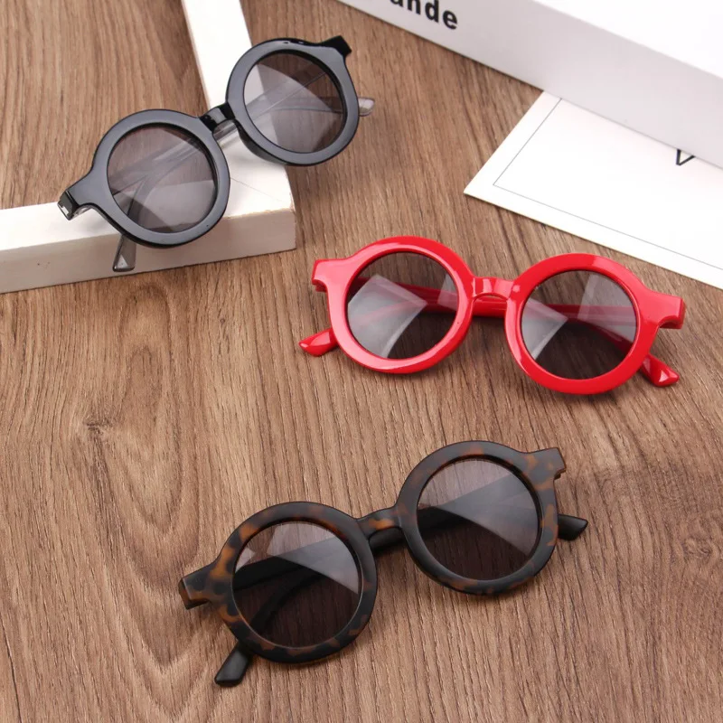 Retro Children's Sunglasses Round Frame Kids Sunglasses UV400 Goggles Summer Outdoors Shades Boy Girl Trendy Sunglasses