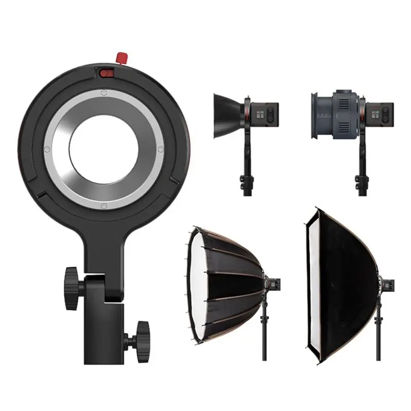 B29C-Bowens Mount Adapter Light Stand Adaptor For RC 60B 360° Horizontal & 180° Vertical Adjustment