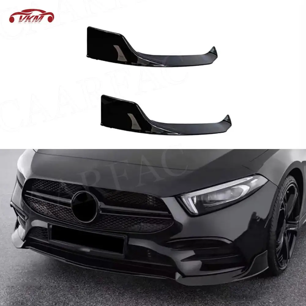 

ABS Front Splitters for Mercedes Benz A Class W177 A35 AMG Sedan 2019-2022 B Style Bumper Lip Spoiler Side Aprons