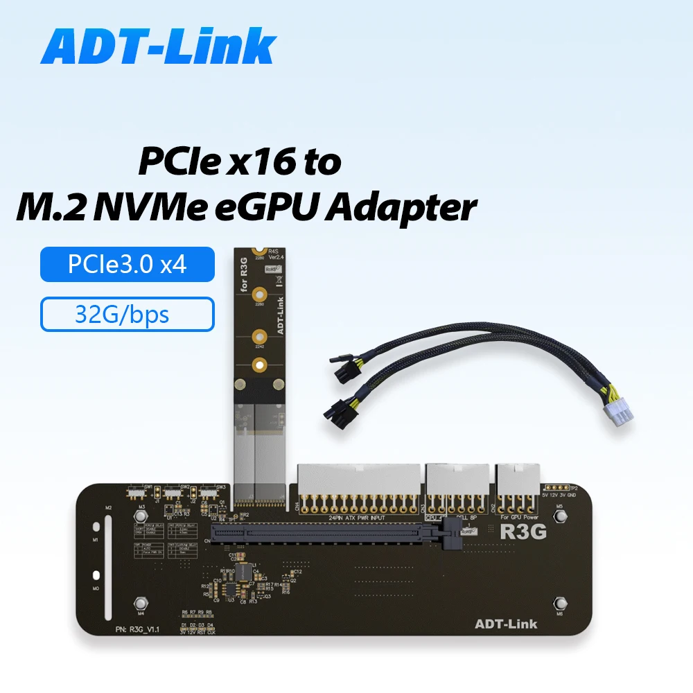 

R43SG PCIe 4.0 X16 To PCIE 4.0 X4 Cable M.2 NVMe GPU Dock External Laptop Graphics Card EGPU Adapter for NUC ITX STX Notebook PC