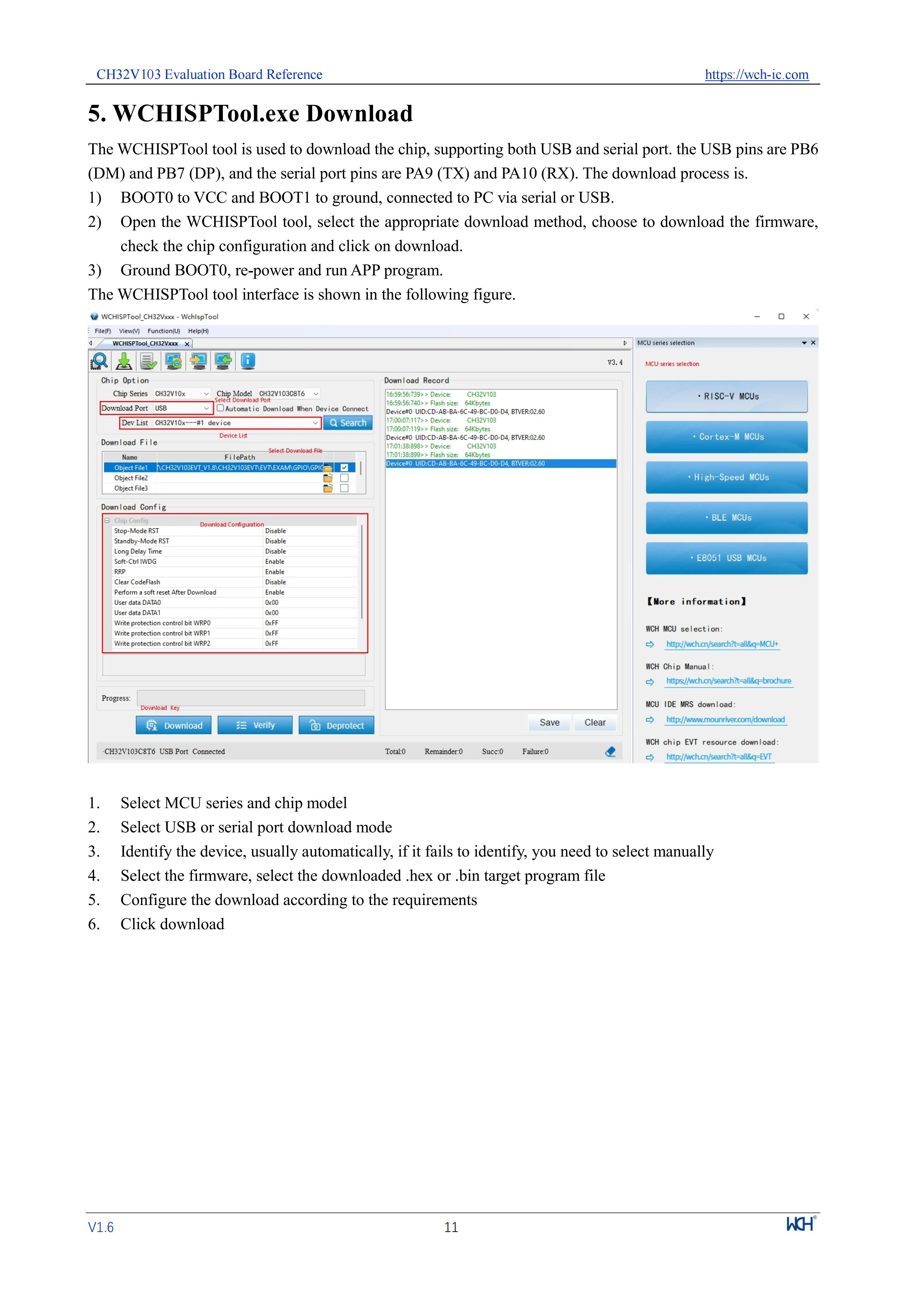 WCH CH32V103 Entwicklungsboard mit integriertem Link-Debugger CH32V103R8T6 Evaluierungsboard – Detail 12