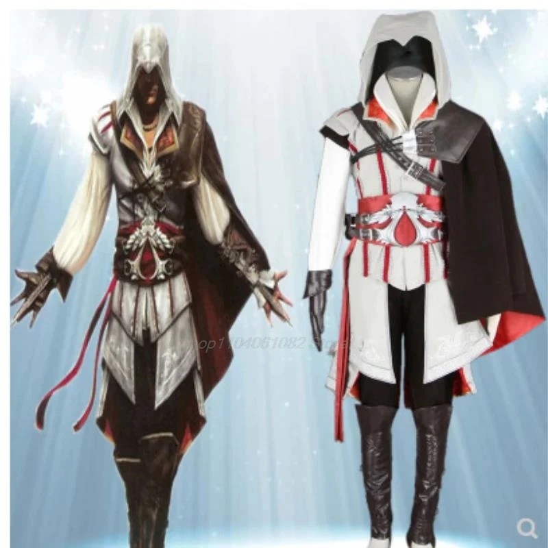 Hot Creed Cosplay Costume Ezio Assasin Connor Sweater Pants Coat Halloween Set For Man