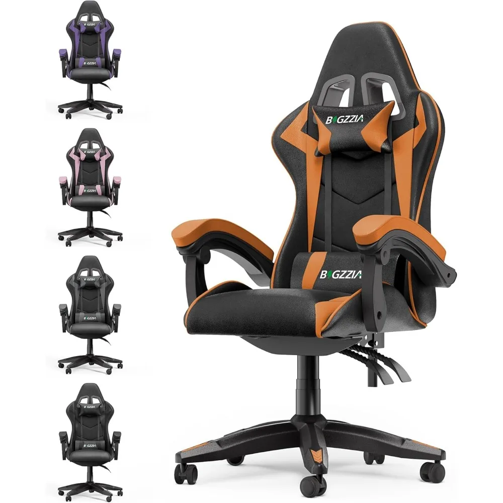 Gaming Chair, Ergonomic Chairs with Pillow and Lumbar Support,Racing Style Height Adjustable Computer Chair with360°-Swivel Seat