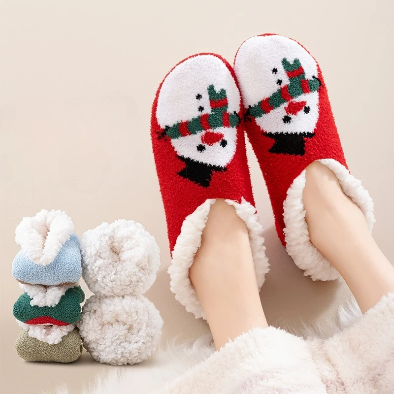 Thickened Floor Socks Adult Autumn and Winter Indoor Home Non-slip Silicone Lamb Wool Socks Women Velvet Snow Socks