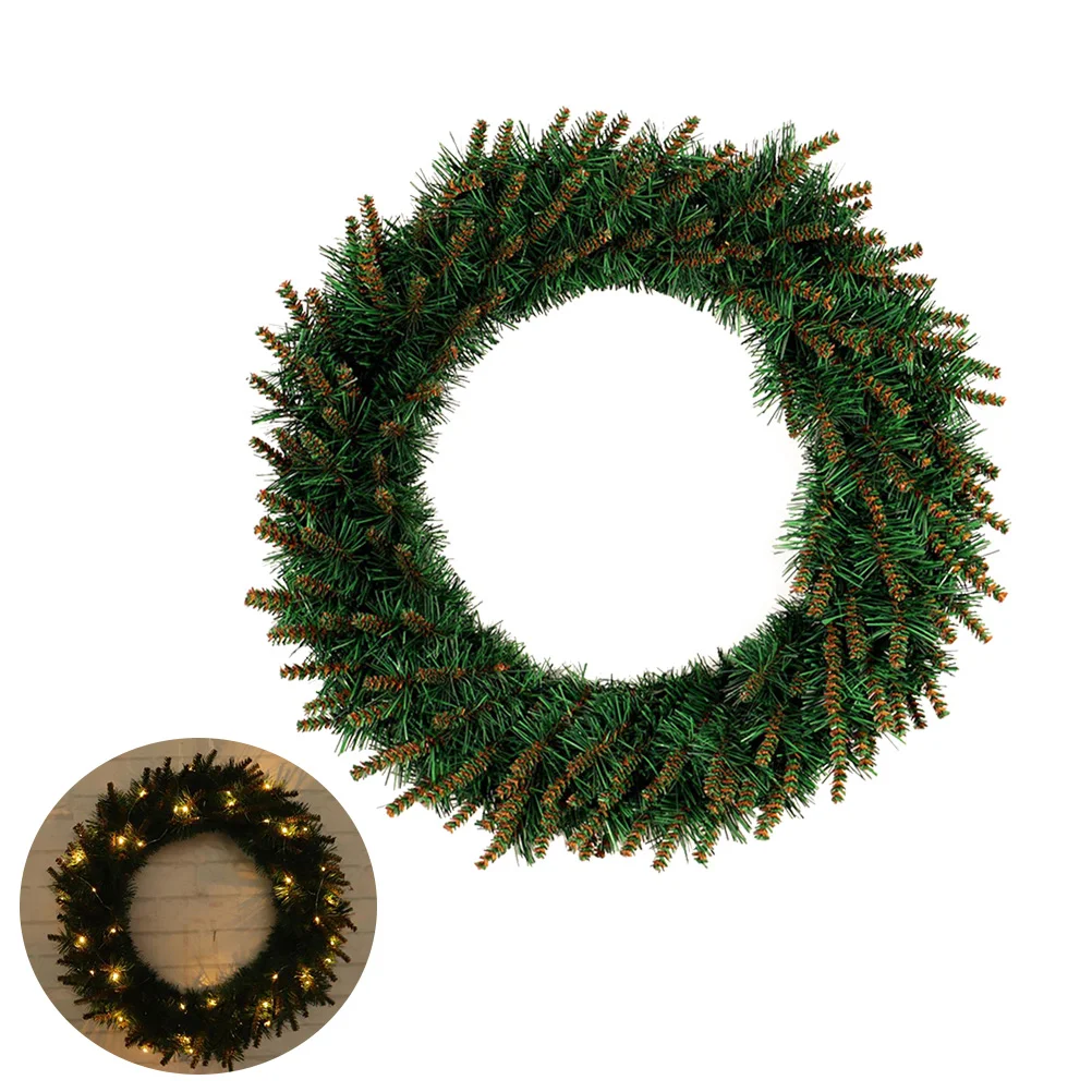 30 Cm Xmas Wreath Christmas Garland with Light Lights LED Pine Holiday Door Decor