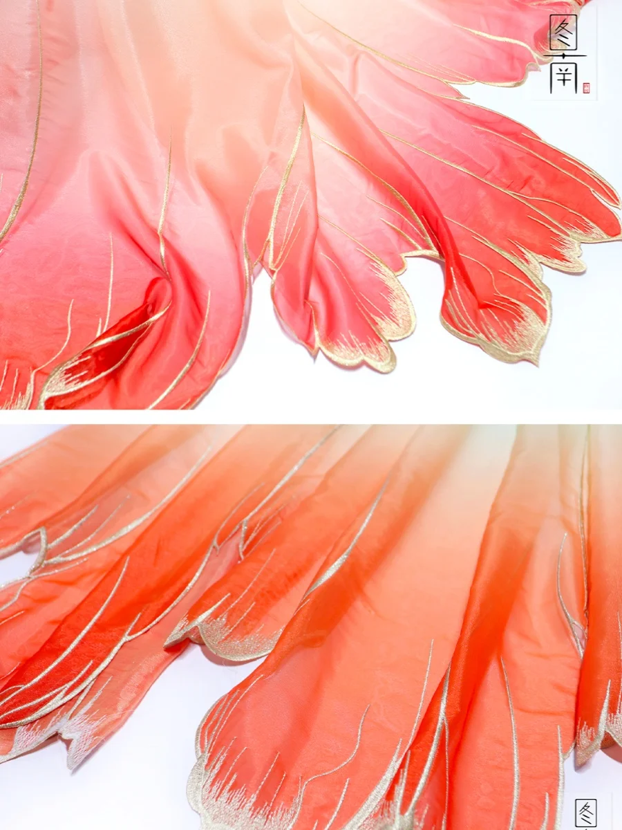 embroidery lotus leaf soft fabric DIY hanfu shirts doll cloth (Repair the fabric edges by yourself)