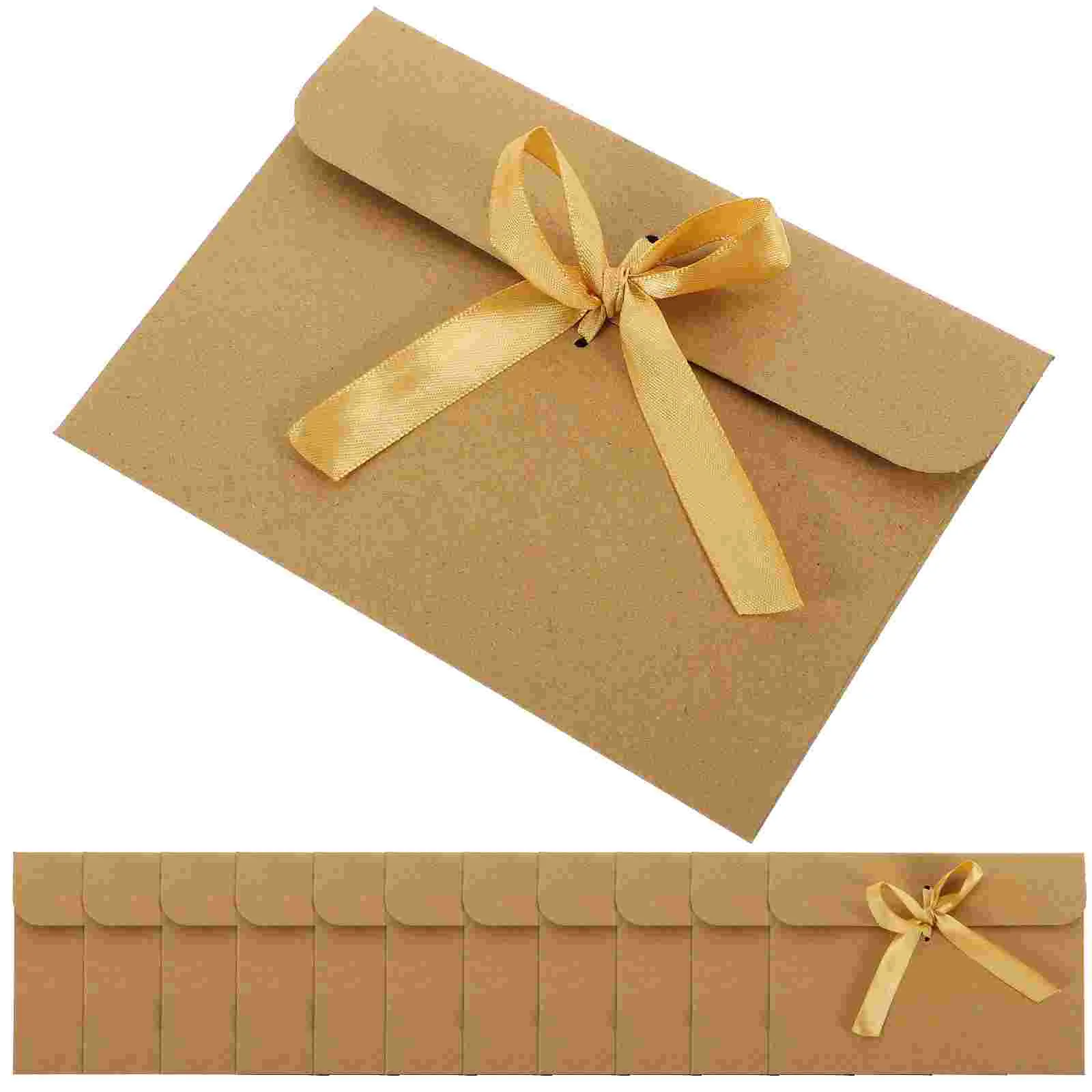 

50 Pcs Business European Envelope Greeting Cards Invitation Envelopes Ribbon Winding Packing