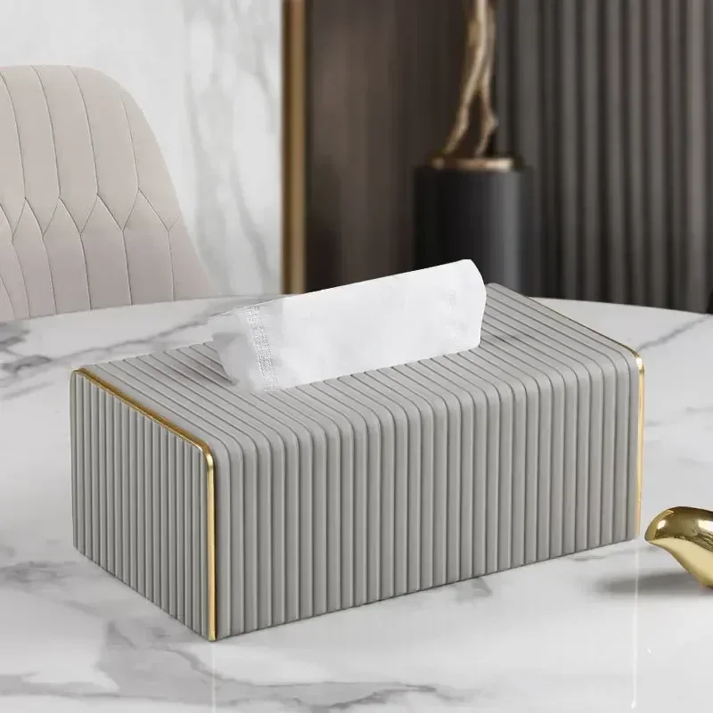 Home Decoraction Luxury European Style Tissue Box,High Quality Leather Tissue Holder,Hotel Living Room  Home Decor Tissue Boxes