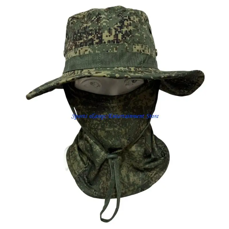 

G7NF Windproof Sun Protections Bucket Hat Scarf For Outdoor Activity Like Hiking And Fishing With Adjustable Belt