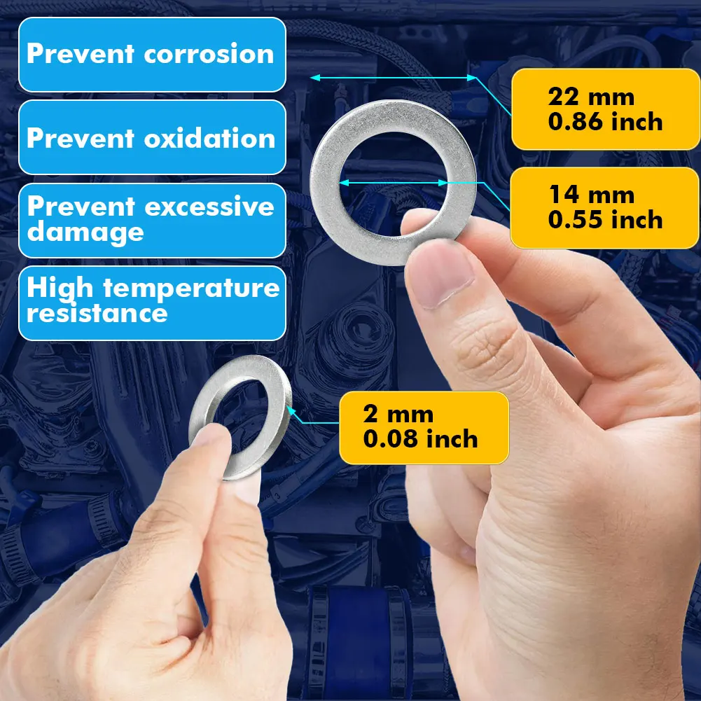 50 x Oil Drain Plug Crush Washer Gasket 14MM For Honda For Acura 9410914000 94109-14000 94109 14000