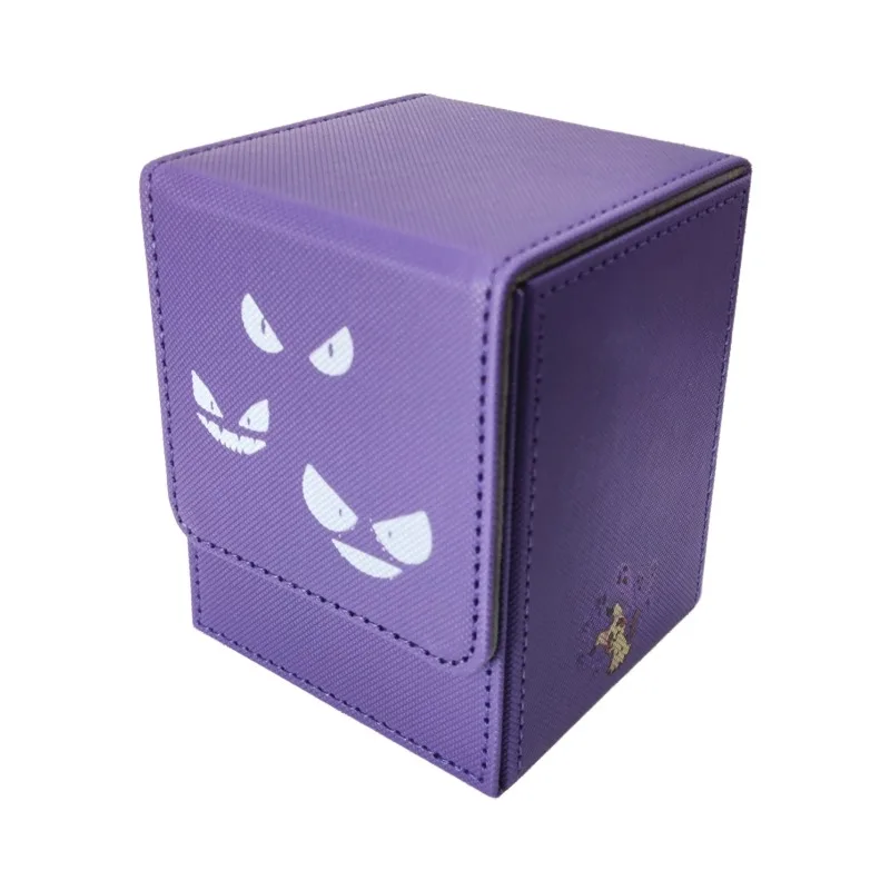 

Pokemon PTCG Gengar Animation Characters Self Made Leather Card Storage Box Anime Classics Game Collection Cards Toy Gift