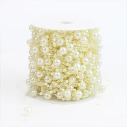10M Beads Garland Pearl Strands Fish Chain Ribbon for Christmas Tree Wreath Gift Wrapping Decoration