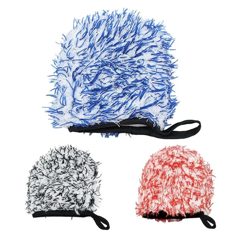 Car Washing Mitts Scratchproof Car Mitten Microfiber Wash Tool Flexible Wash Mitts Soft Double-Sided Car Supplies Cleaning