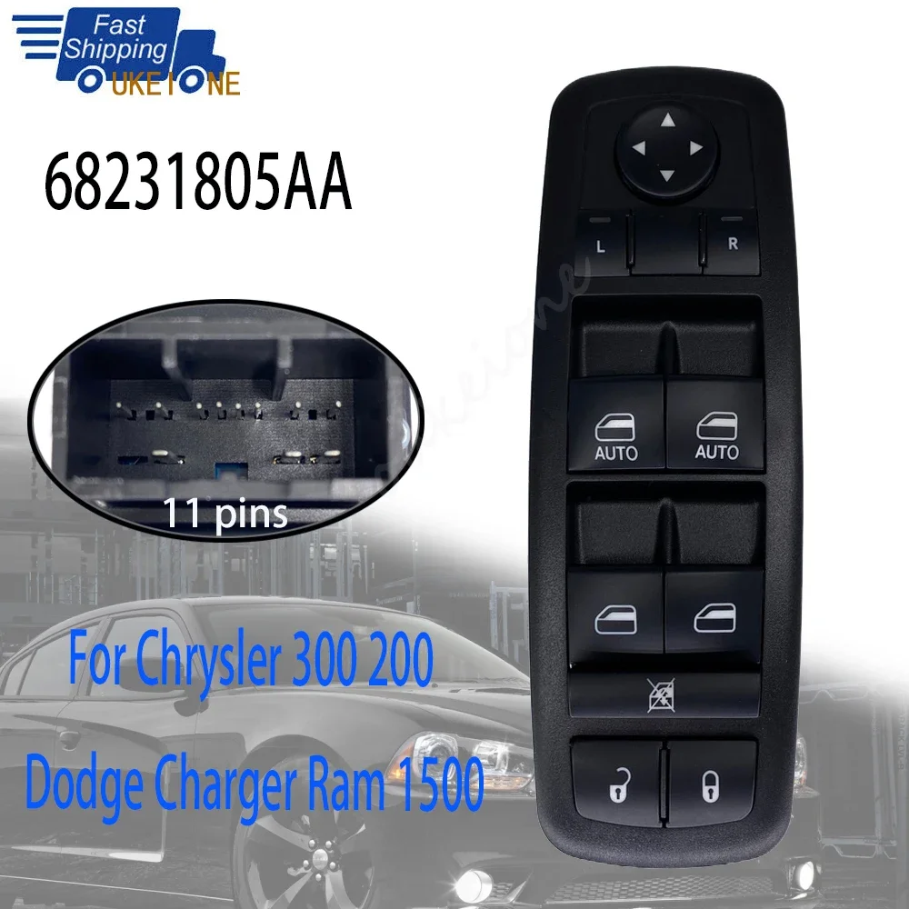 Car Accessories 68231805AA for Chrysler 300 Dodge Charger Ram 1500 2011-2016 Electric Power Window Control Switch Lifter Button