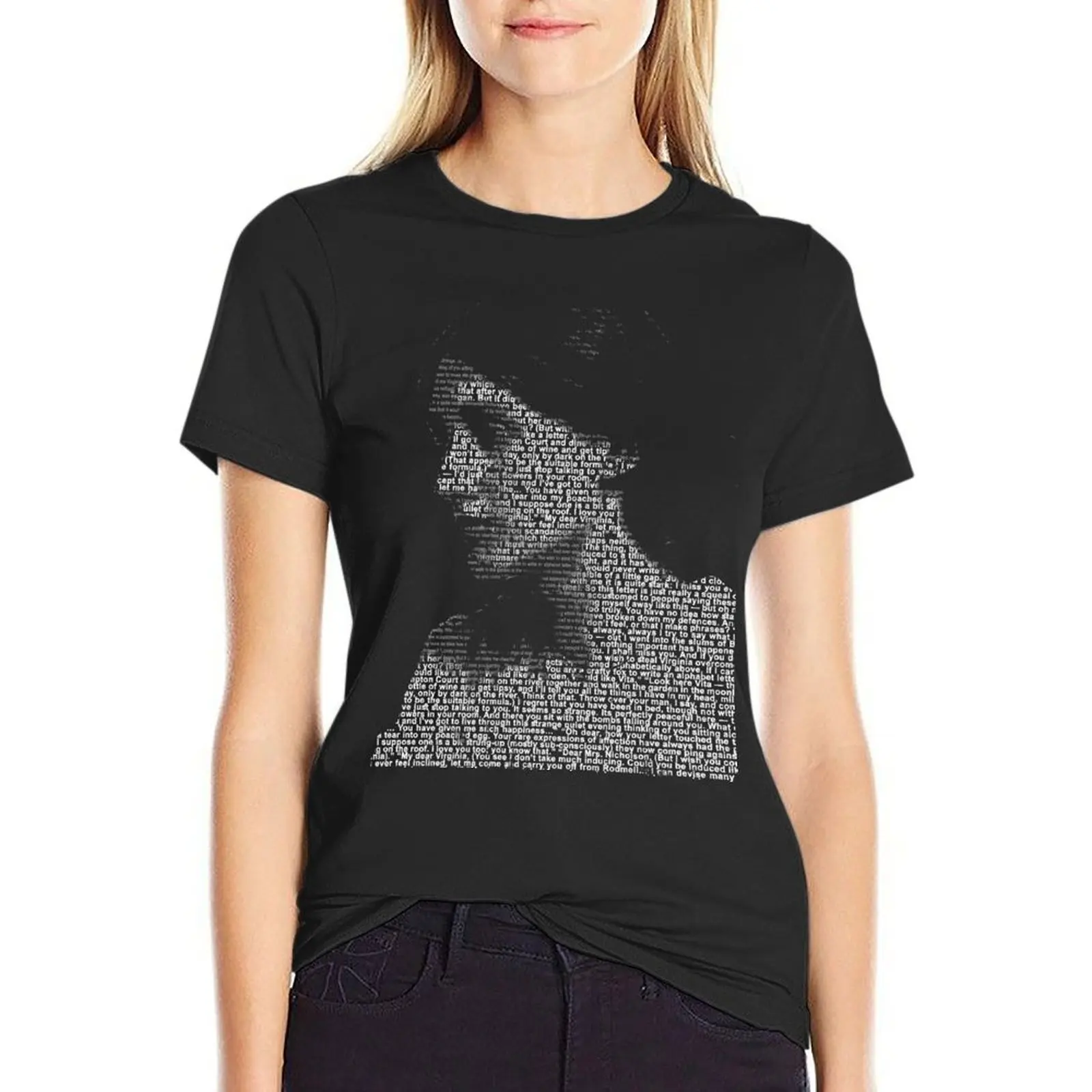 

Virginia Woolf Word portrait using the love letters between her and Vita T-Shirt quick-drying customs t shirt Women