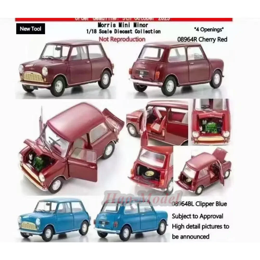 Kyosho 1/18 Für Morris Mini Kleinere Legierung Metall Modell Auto Diecast Simulation Spielzeug Jungen Geburtstag Geschenke Hobby Display Ornamente Rot