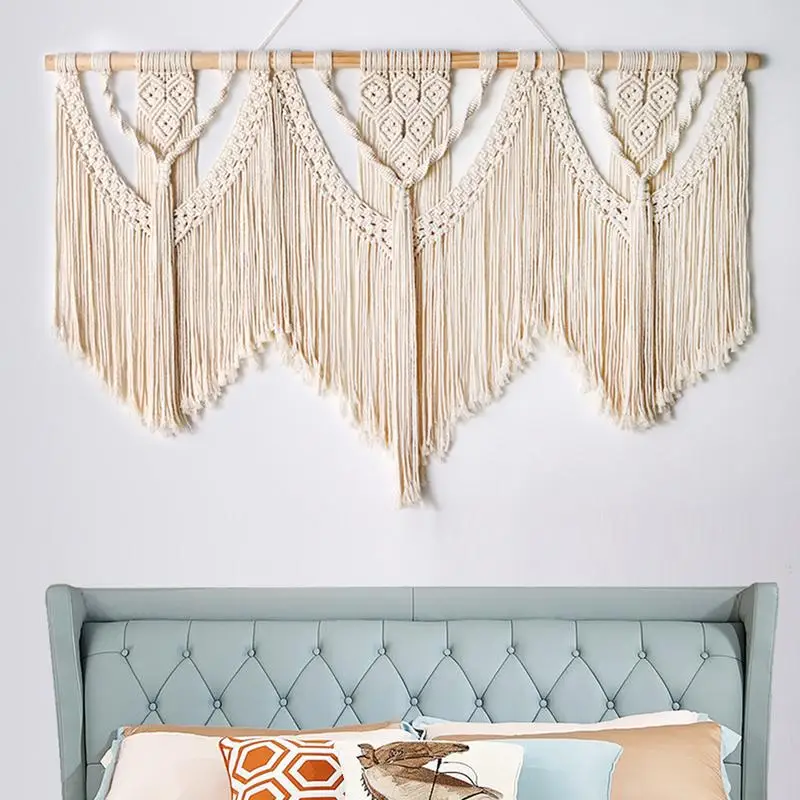 Imagem -06 - Boho Macrame Wall Hanging Decor Chic Woven Art Decoração para Quarto e Sala de Estar