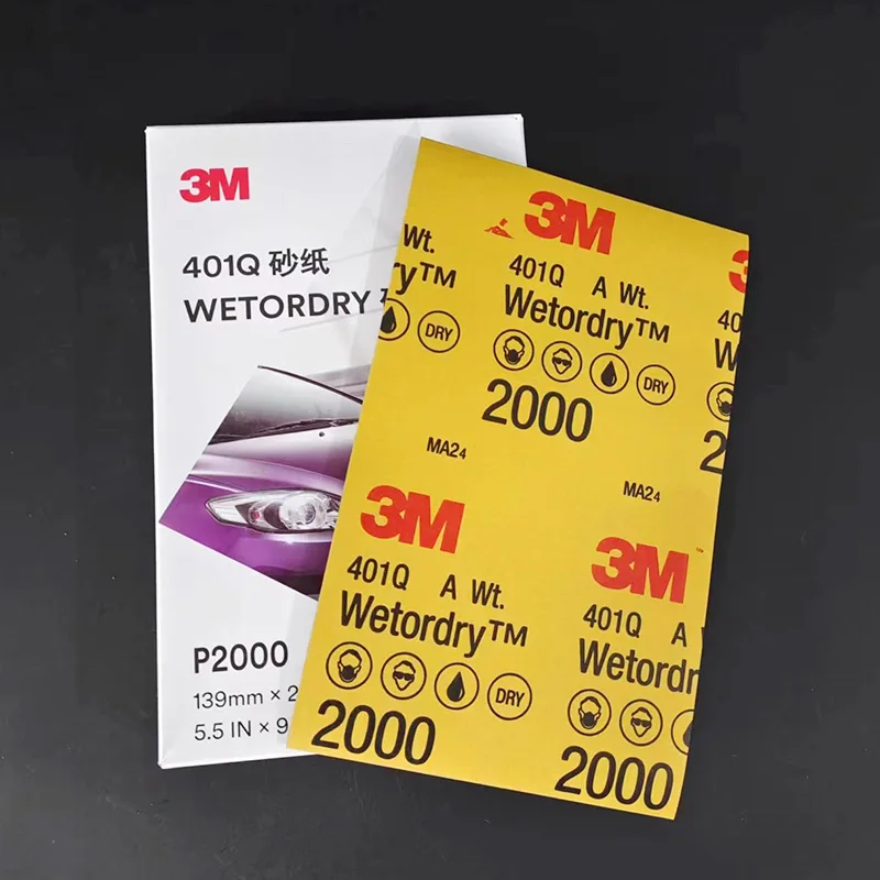 3M401q Beauty Sandpaper P2000 Mesh Polishing Sandpaper Auto Finish Polishing  Water Sandpaper Sand