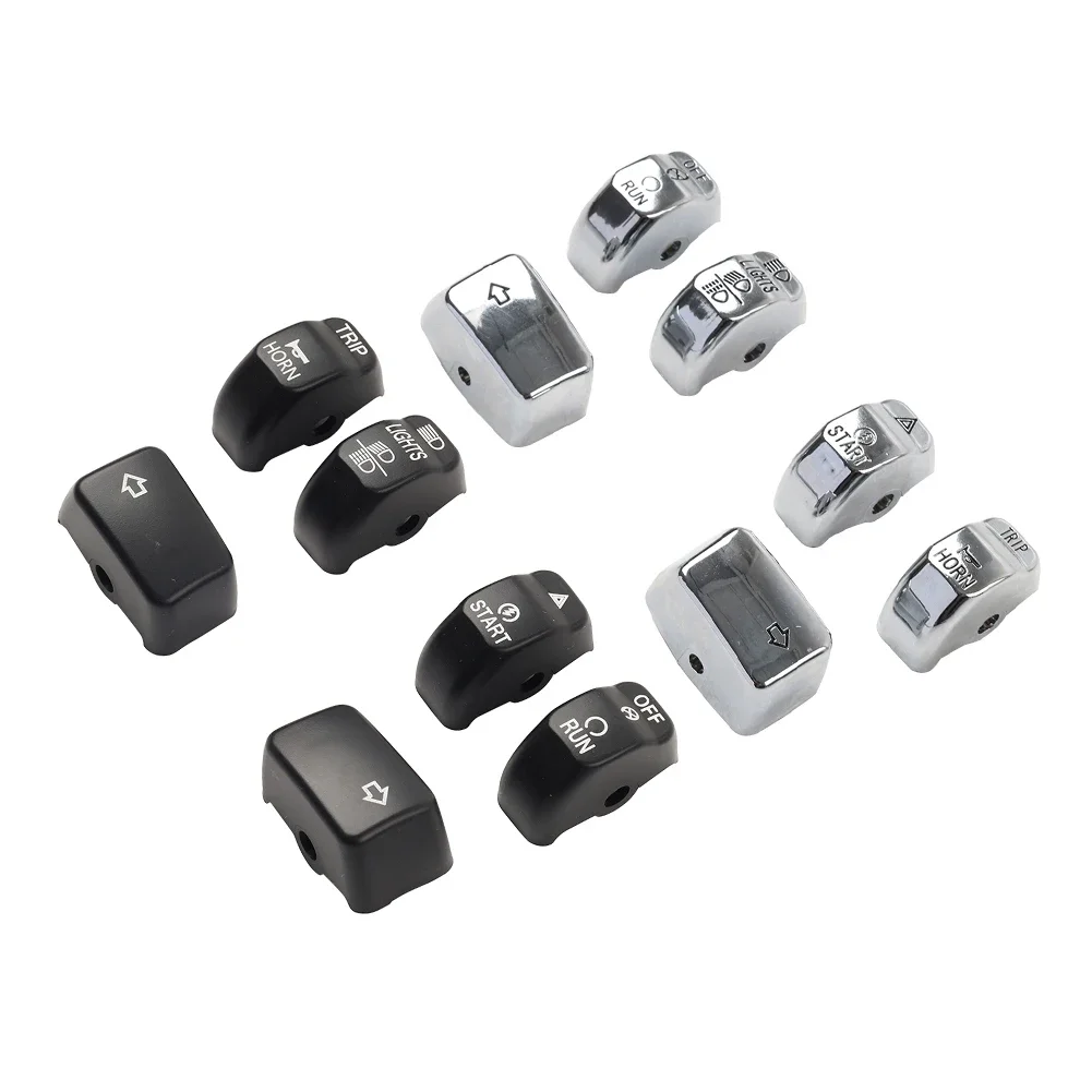 Motorcycle Handlebar Control Switch Cap Button Cover ABS Chrome For Harley Sportster XL Dyna Softail