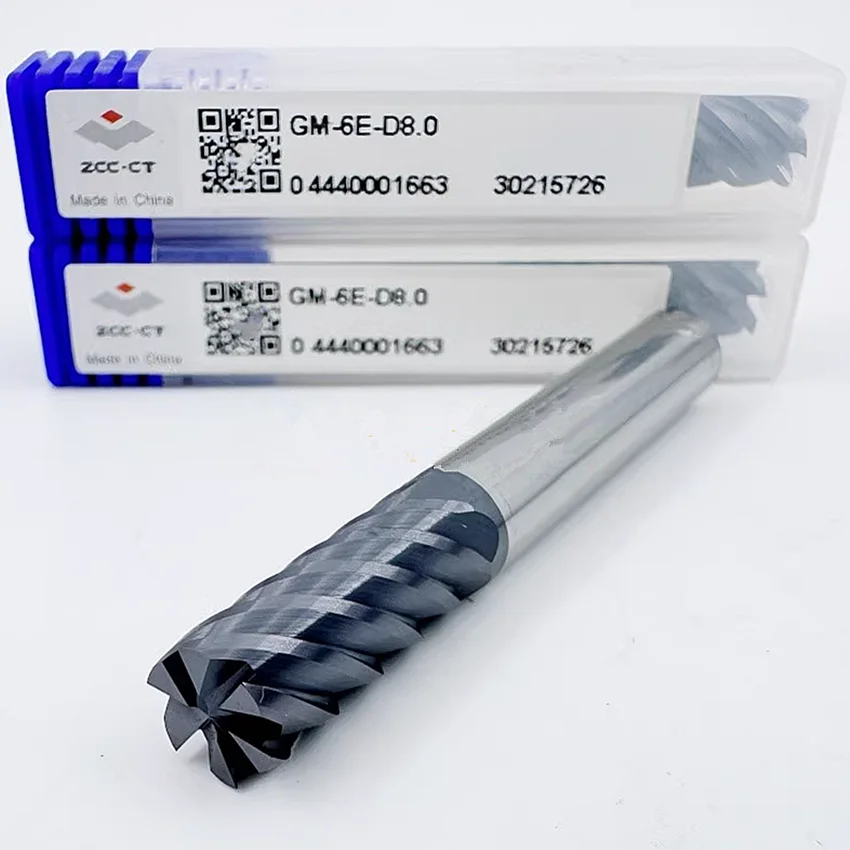 

GM-6E-D8.0 ZCC.CT GM-6E Фреза с шестью лопастями и прямым хвостовиком D8.0*8*20*60 6F Плоские концевые фрезы 6 канавок Плоская концевая фреза