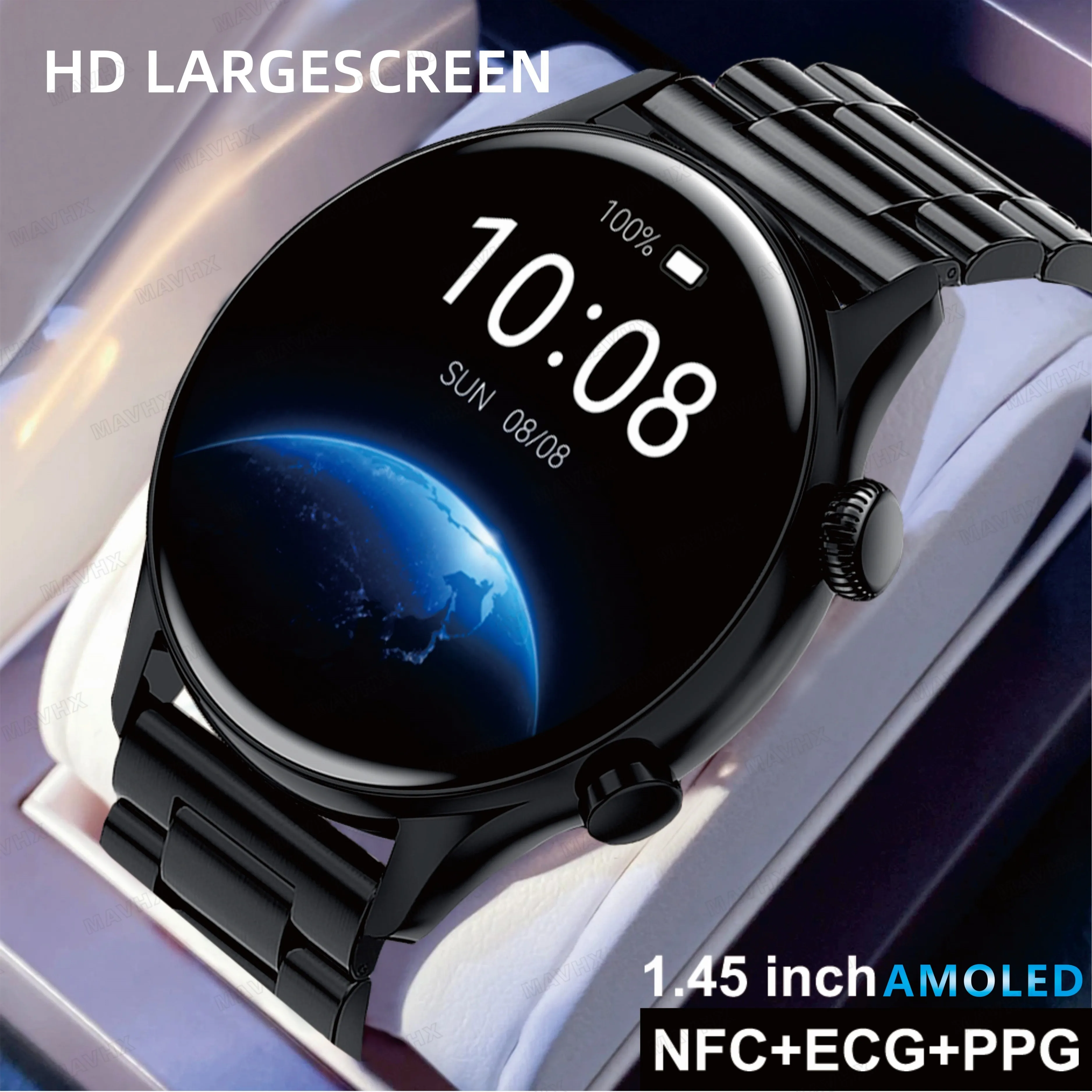 

AI voice smartwatch women's AMOLED 1.45-inch 466*466 HD round screen GPS motion track sports watch magnetic charging smart watch