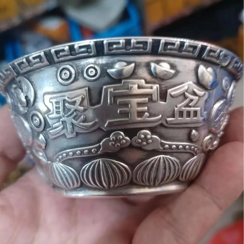 คอลเลกชันทองแดงโบราณกระเป๋า Relief ทองแดงเคลือบเงินสีขาวคอลเลกชั่นของตกแต่งแนวโบราณ