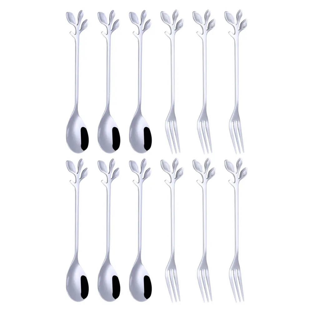 

Stainless Steel Spoon Coffee Spoon Cake Forks Creative Dessert Spoon Ice Cream Spoon