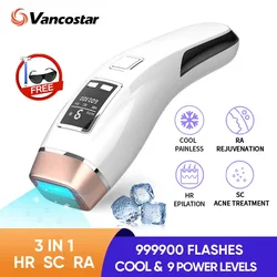 Vancostar 4in1 Laser Hair Removal IPL Epilator 999000 Flash Cooling Acne Treatment Rejuvenation Device for Home Bikini Trimmer