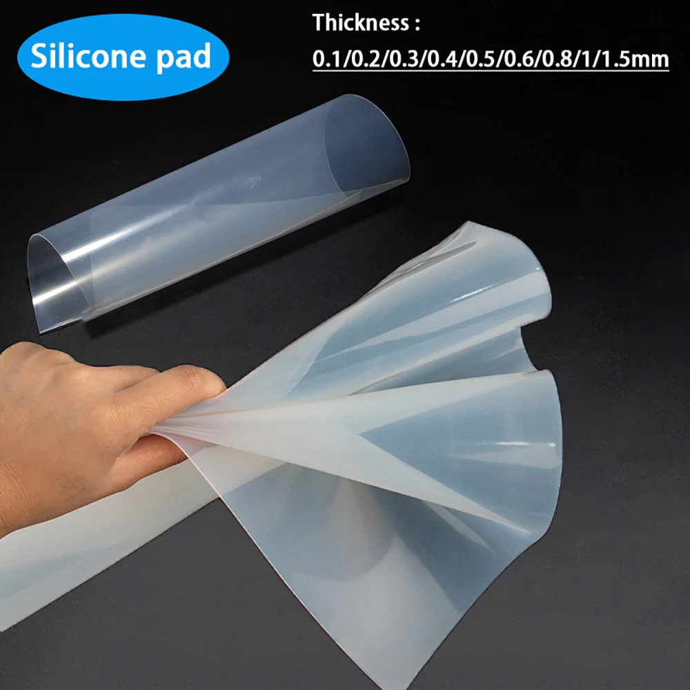 

0.1mm/0.2mm/0.3mm/0.4mm/0.5mm/0.6mm-2mm Top Quality Silicone Rubber Sheet 500mm Width 500mm/1m Length Transparent Silicone Film