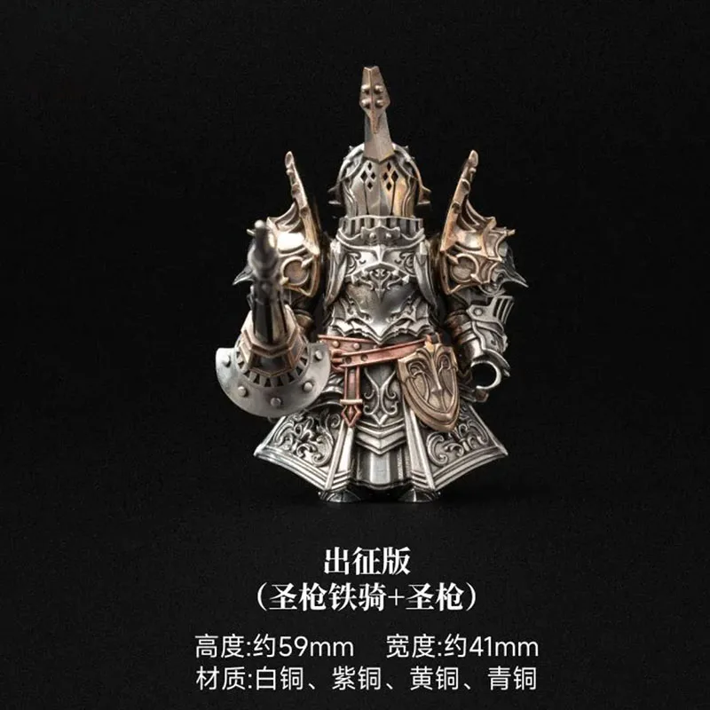 Black Knight Paladin Adjudicator Crusaders Magnetic Detachable Metal Figurine Desktop Decoration Copper Handle Figurine Cultural image 3
