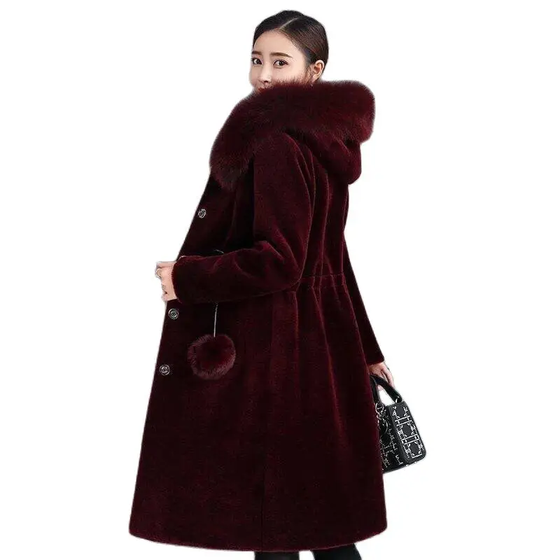 Women Parka Coat Can Wear High imitation fur Coats Cotton clothing warm jackets High Quality Big fur collar autumn Winter Jacket