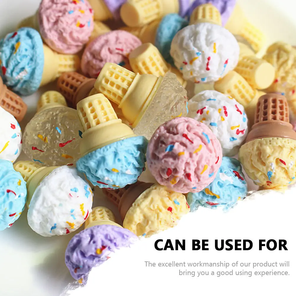 

30 Pcs Miniatures Pretend Play Toy Ice Cream Fake Food Toys Ice-cream Cone Simulated Kids