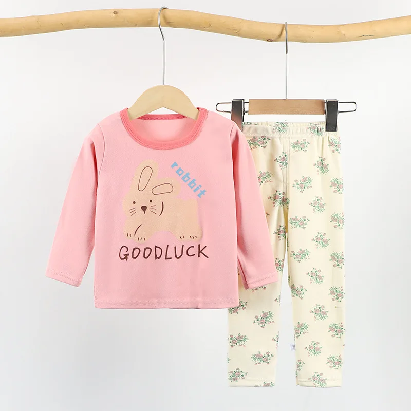 Kids Sets Cotton Kids Clothes Long Sleeve Home  Sleepwear Children's Clothing Boy Girl Autumn winter Tops Pants Suits