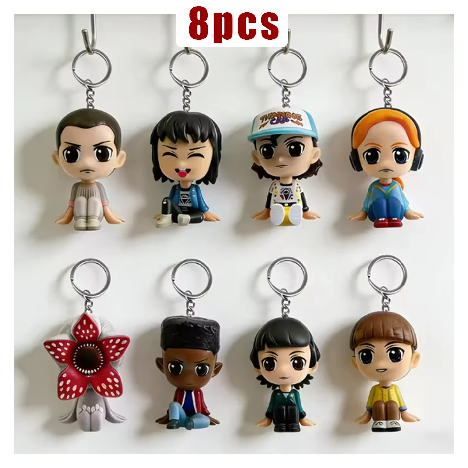 

Новинка: Набор из 8 модных креативных брелоков с фигурками персонажей фильмов, уникальные мягкие резиновые модели, подвески для сумок