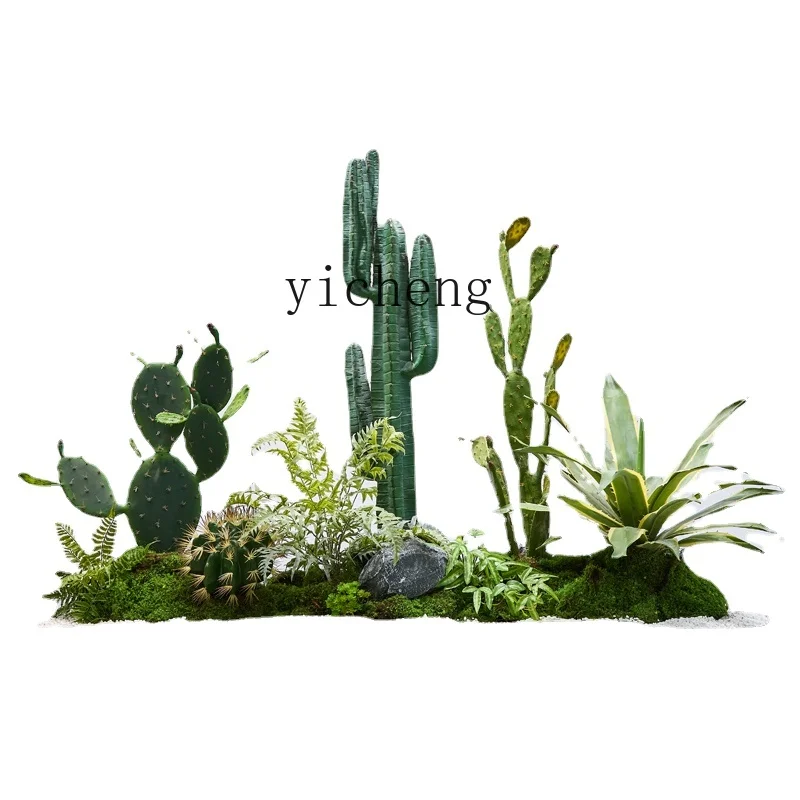 Zc Large Artificial Green Plant Cactus Landscaping Indoor Tropical Plant Landscape Decoration Ornaments