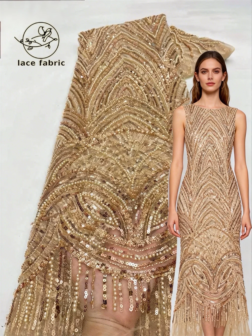 

Африканская кружевная ткань для жениха 2026, высокое качество, кружевная вышивка с блестками, французские тюлевые кружева с бисером для нигерийских свадебных платьев для женщин