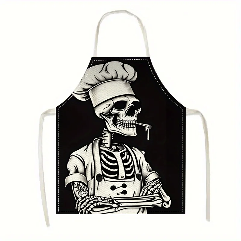 

1 шт. Забавный фартук шеф-повара с черепом, водонепроницаемый, для кухни, готовки и выпечки, подарок для мужчин и женщин, декор для вечеринки на Хэллоуин
