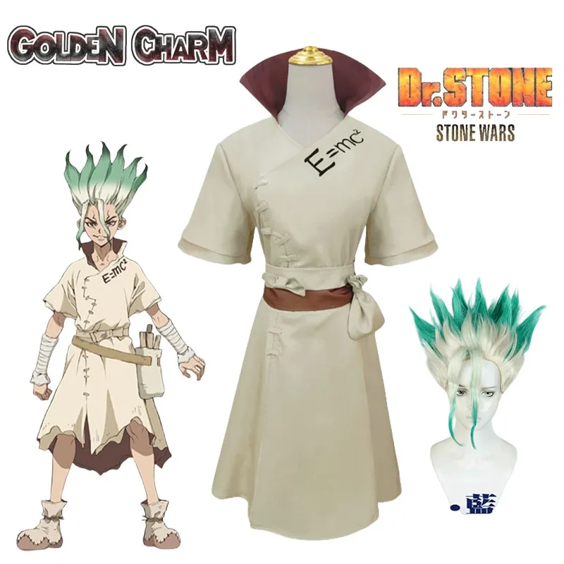 Dr Stone Senku Ishigami Anime Cosplay Costume Wig Halloween Christmas Carnival Party Outfit Role Play Suit Comic Con Clothing