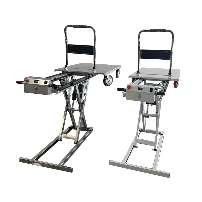 Hydraulic Cargo Folding Lifting Platform Structure Electric Scissor Lift Warehouse Trolley Four-Wheel Steel Hand Cart Van