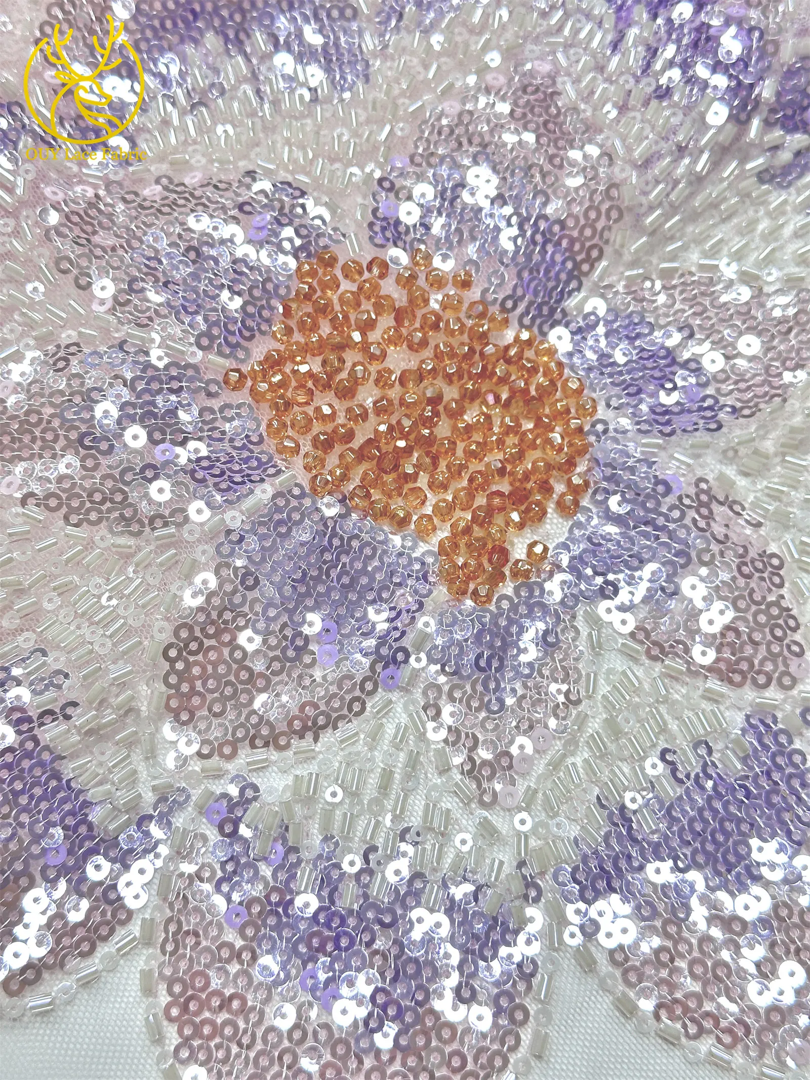 2026 Afrikanischer Bräutigam Bestickter Perlen-Spitzenstoff Modisches Design Französische Pailletten-Spitze Brautkleid Nähmaterial 5 Yards – Detail 15