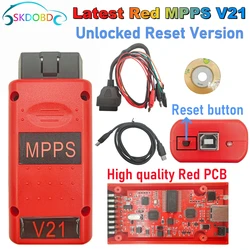 MPPS V21 Unlocked Infinite Reset High Quality Version Full Chip with Breakout Tricore Cable OBD2 ECU Chip Tuning Scanner Tool