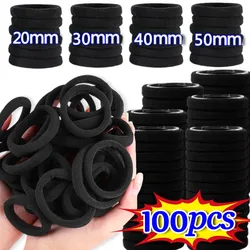 10/100pcs Women High Elastic Hair Bands Black Basic Hair Tie Headband Simple  Ponytail Holder Headwear Hair Accessories