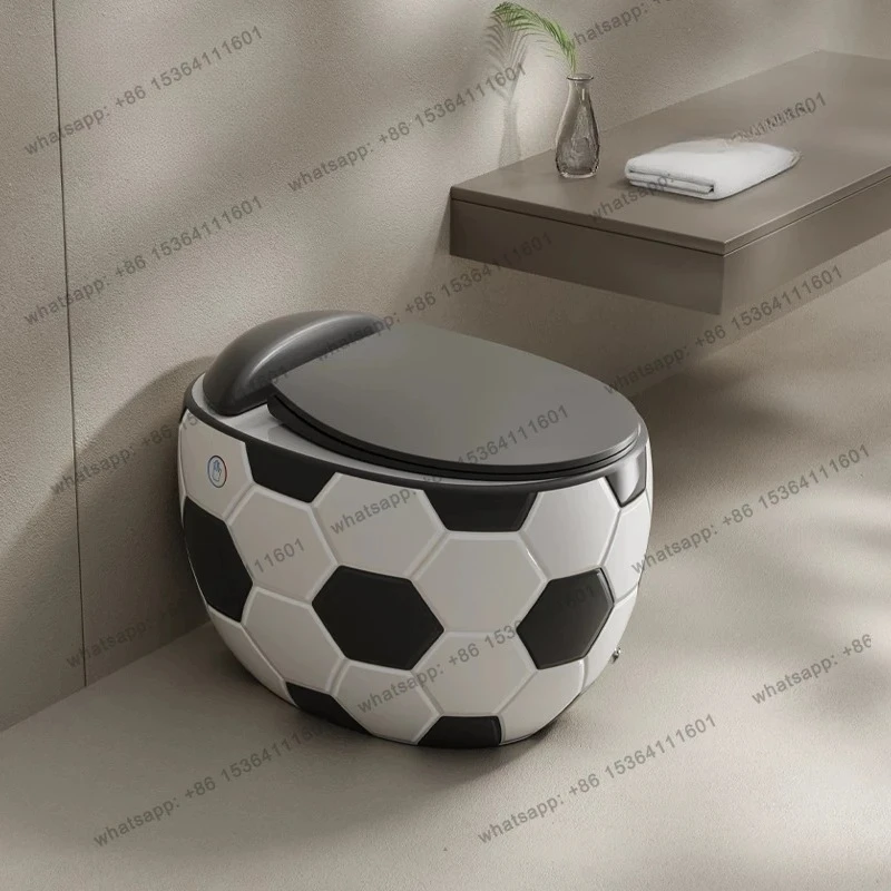 Personalized football tankless toilet siphon household small apartment toilet