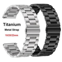 Titanium Metal Watch Strap 18mm 20mm 22mm Folding Buckle Quick Release Metal Watch Band for Seiko for Men Watches Accessories