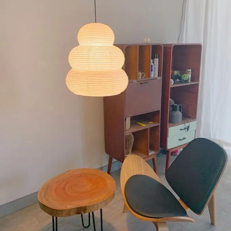 Noguchi Rice Paper Pendant Light for Home Decor Minimalist Japanese Paper Hanging Lamps for Living Room Home Decor Hanging Light