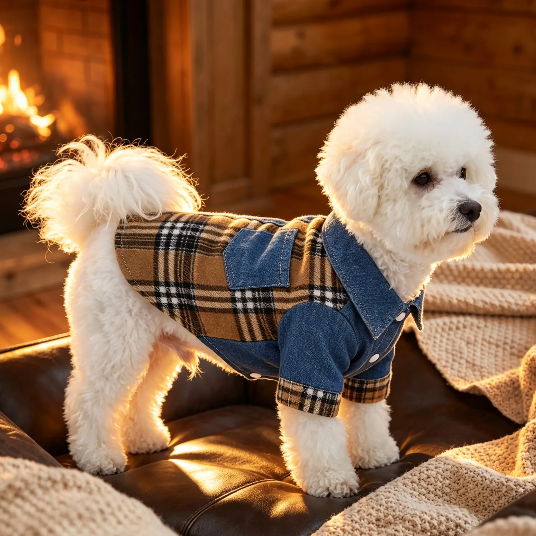 1 Haustier-Hundemantel, Herbst- und Winter-Plüsch-Weste für Haustiere, Geeignet für Kleine/Mittlere Hunde, Katzenkleidung – Detail 5