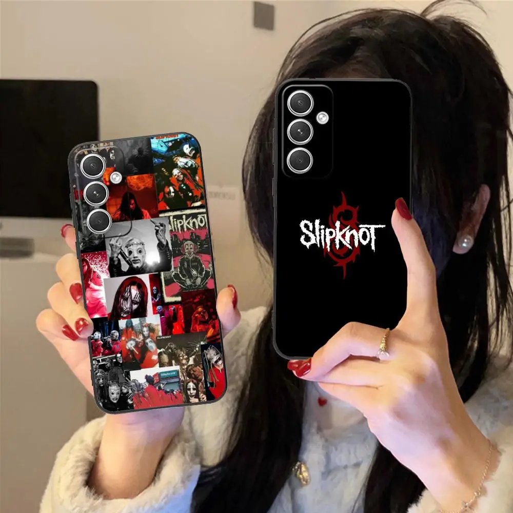 S-Slipknots-T حافظة هاتف محمول لهاتف سامسونج جالاكسي S25 S24 S23 S22 S21 S20 S10 S9 Plus FE Ultra Lite أسود فاخر جميل #1