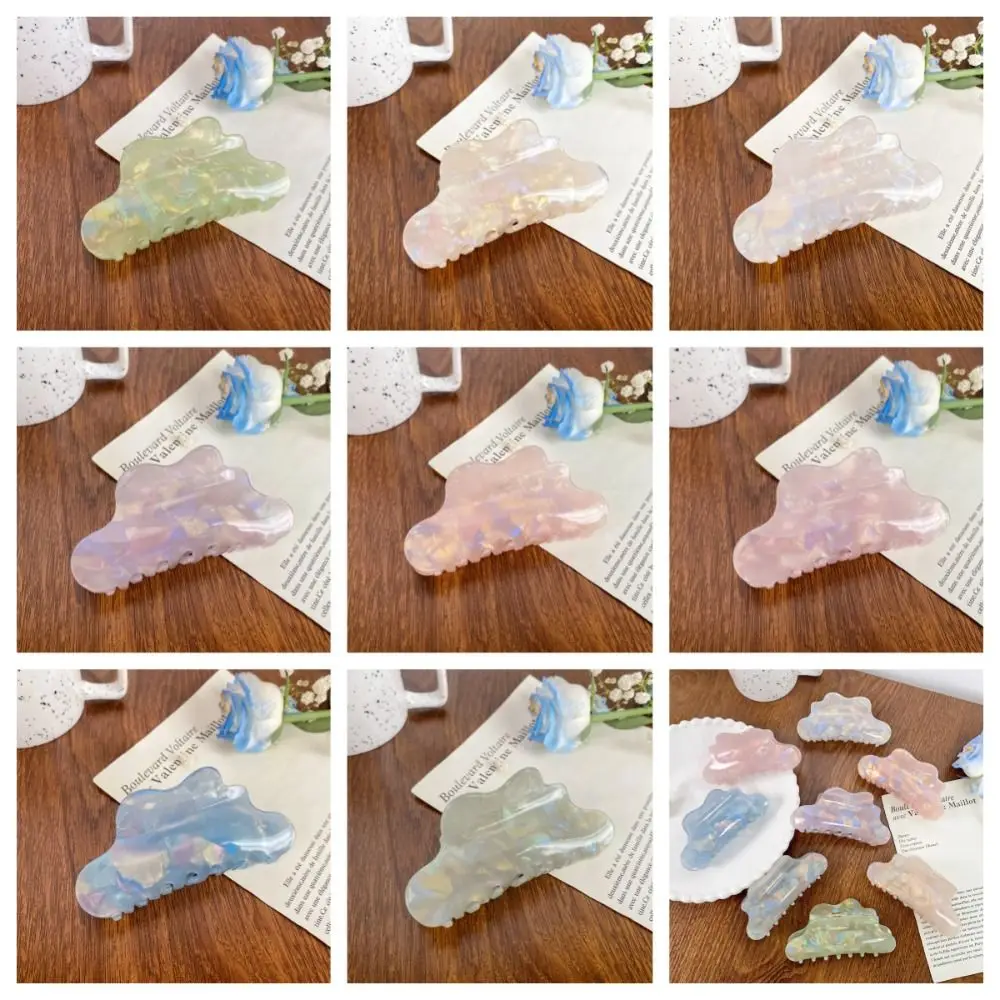 Cloud Shape Acetate Hair Clips Hair Grab Clip High Ponytail Clip Acetic Acid Barrettes Illusory Color Geometry Hair Claw